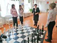 Приобщиться к шахматам ученики могут прямо в коридоре новомихайловской школы. 