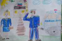 В линейном отделе МВД России дети полицейских нарисовали своих родителей
